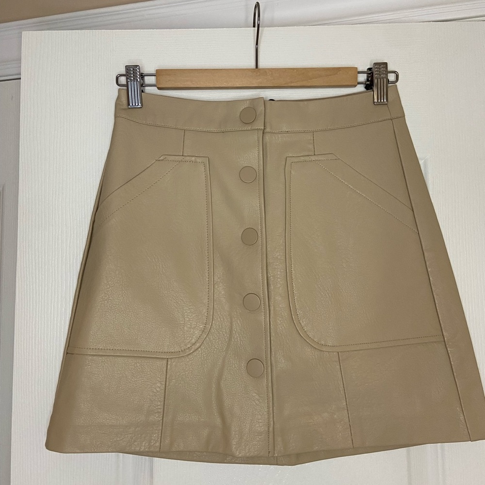 ASOS Pleather Mini Skirt w/ Pockets and Buttons